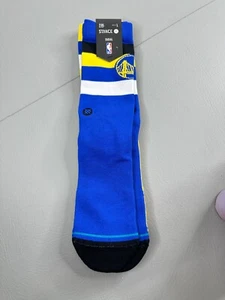Stance x NBA Golden State Warriors Casual 2-Pack Crew Socks Royal/Yellow Large - Picture 1 of 8