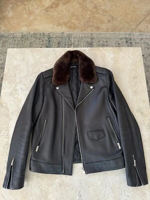 Chaqueta de cuero The Kooples con cuello desmontable sintético Foto 1 de 4