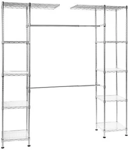 	Erweiterbar Verstellbar Metall Hänge Aufbewahrung Organizer Regal Kleiderschrank mit	 - Bild 1 von 3