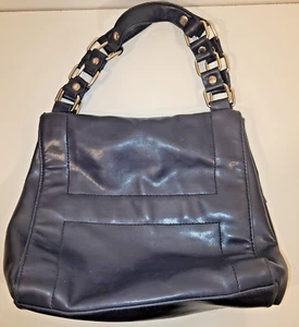 Tommy Hilfiger Shoulder Bag Silver Chain Link Double Strap Classic Navy Vintage - Picture 1 of 23