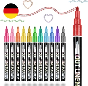 Glitzerstifte Magische Stifte, Outline Stifte 12 Farben, Metallic Zauberstifte G - Bild 1 von 7