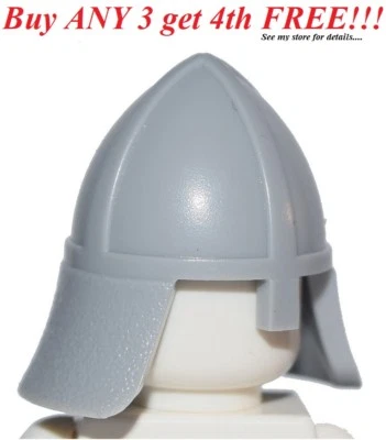 ☀NUEVO CASCO GRIS AZULADO CLARO Lego Kingdoms Minifigura Caballero Castillo con Protector Nariz Foto 1 de 3