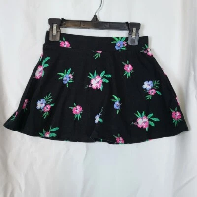 Old Navy Girls Black Floral Hibiscus Print Cotton Casual Toddler Skort Sz 5T New - Image 1 of 4