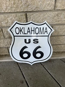 Vintage US Route 66 Metal Sign Oklahoma 11x11 Historic Highway - Picture 1 of 1