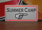 Summer Camp W Arrow Metal Sign