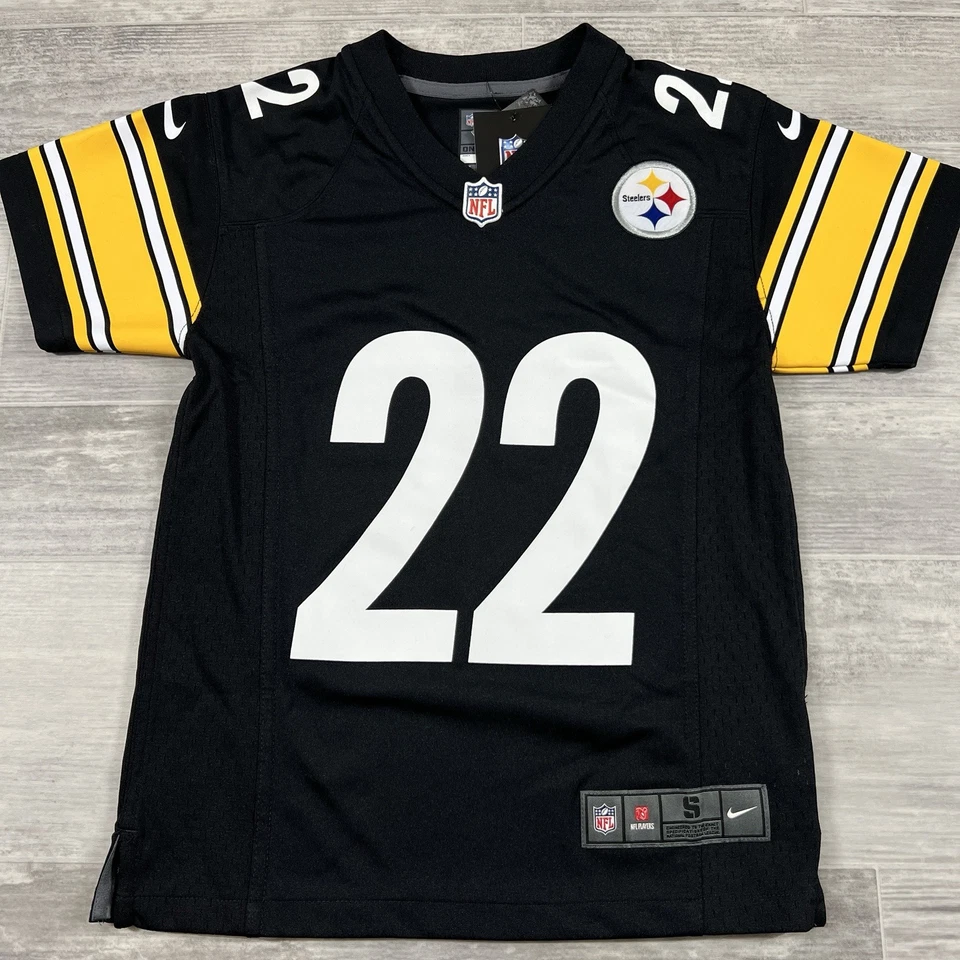 Nike Pittsburgh Steelers Jersey Black NFL #22 Najee Harris Boys Size M 8