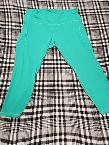 Lululemon Women's High Rise In Everglade Green Crop Leggings Size 20 - Picture 1 of 13