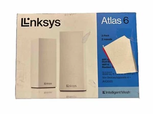 Linksys Atlas WiFi 6 Router Home WiFi Mesh System MX2000 2-Pack 3.0Gbps NEW - Picture 1 of 5