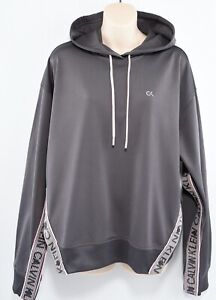 CALVIN KLEIN Performance: Womens Relaxed Fit Hoodie, Blackened Pearl, size XS
