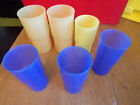 Tupperware #2414H/2413E/2413A Colored Stackable Drinking Glasses: Blue/Yellow