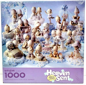 Springbok PRECIOUS MOMENTS Puzzle Heaven Sent 1000 PC Jigsaw 1995 Vintage ~ New - Picture 1 of 4