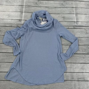Ultra Flirt Womens Medium Sweater Cowl-Neck Waffle-Knit Tunic Blouse Top New - Picture 1 of 12