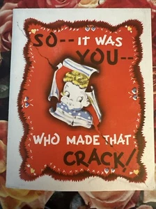Tarjeta de felicitación vintage del día de San Valentín, así que fuiste tú quien hizo esa grieta en el corazón - Imagen 1 de 3