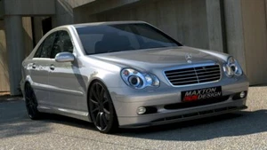 Difusor Delantero Difusor Diseño Maxton Brillo Negro Abs Para Mercedes Clase C W203 - Imagen 1 de 1