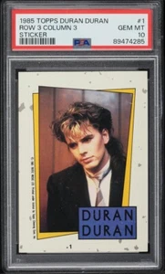 1985 Topps Duran Duran Stickers Row 3 Column 3 #1 PSA 10 POP 1 - Picture 1 of 2