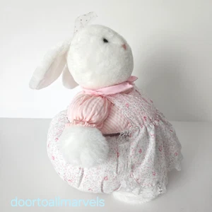 Vintage '90s T.L. Toys Plush Bunny Trinket Box Sewing Basket Jewelry Easter - Picture 1 of 13