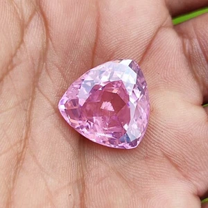 Natural 30.50 Ct Certified Trillion Cut Brazilian Royal Pink Topaz Loose Gem - Picture 1 of 7
