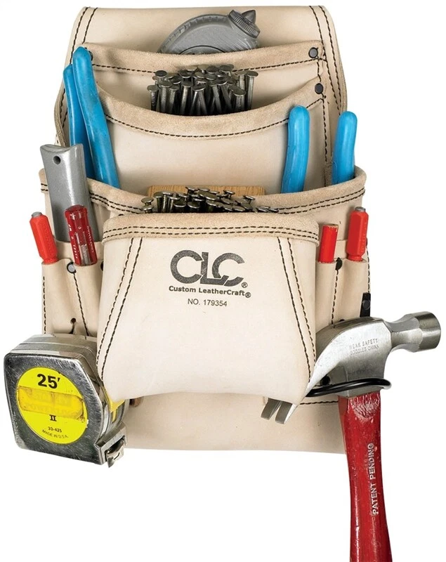 NEW CLC 179354 10-Pocket Nail WHITE LEATHER HEAVU DUTY Tool Bag 0154161 - Image 1 of 1