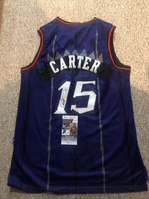 TORONTO RAPTORS- VINCE CARTER SIGNED AUTOGRAPH JERSEY JSA COA NBA STAR HOF - Image 1 of 4