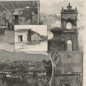 Le tremblement de terre de Costa-Rica - - Gravure de presse 1889 - Picture 1 of 2