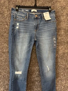 Jeans skinny Sonoma donna taglia 12L 12x32 effetto invecchiato elasticizzato blu denim 34x32 - Foto 1 di 17