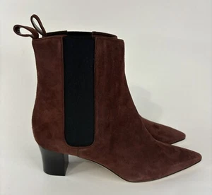 Manolo Blahnik Tiraba Point Toe Suede Booties Terracotta Women’s Size 35 / 5 - Picture 1 of 8