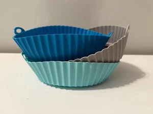 3 pack, Air Fryer Silicone Pot Microwave Safe High Quality Material 7.5 Inch - Picture 1 of 7