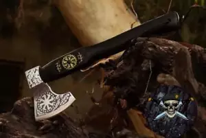 CUSTOM HAND MADE HIGH CARBON STEEL HUNTING VIKING TACTICAL TOMAHAWK HATCHETS AXE - Picture 1 of 3