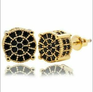 2Ct Round Cut Diamond Stud Lab Created Screw Back Earring's 14K Yellow Gold Over