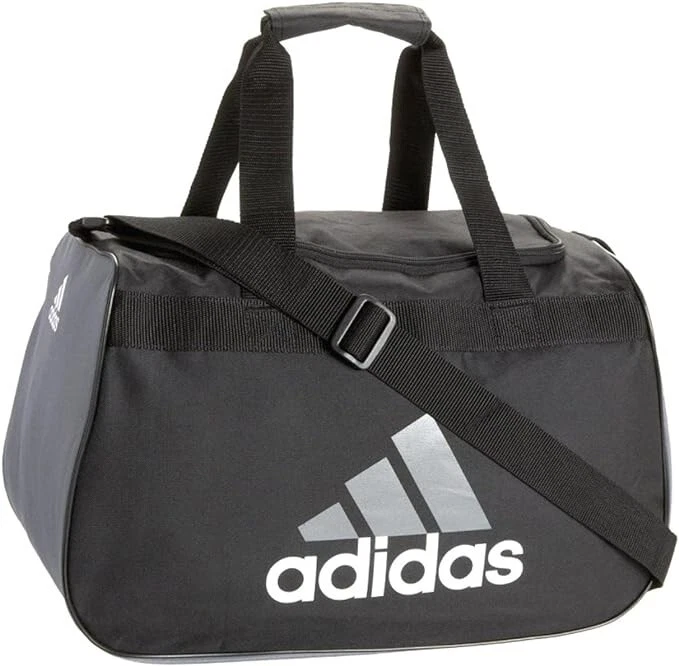 adidas Diablo Small II Duffel Bag Gym Locker Travel Logo Black Grey M216983