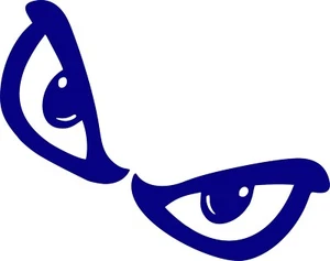 Angry Eyes Decal Auto Car Bumper Window Vinyl Sticker Laptop Tablet Waterproof - Picture 1 of 14