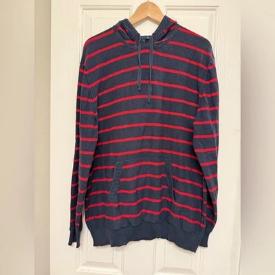 GAP Vintage Classic Navy & Red Striped Hoodie – Men’s XL – Circa 2011 - Image 1 of 4