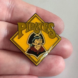 Vintage Pittsburgh Pirates Black & Gold Diamond Logo Enamel Lapel Pin MLB - Picture 1 of 3