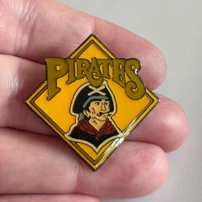 Vintage Pittsburgh Pirates Black & Gold Diamond Logo Enamel Lapel Pin MLB - Image 1 of 3