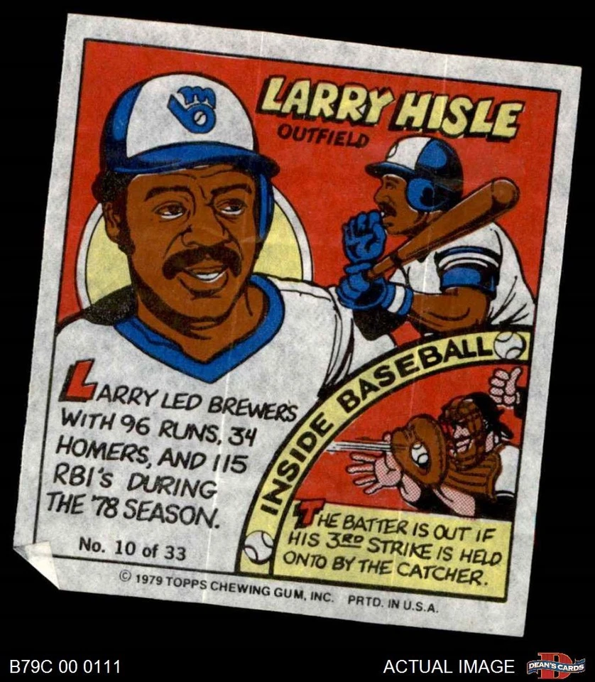 1979 Topps Comics #10 Larry Hisle Brewers 6 - EX/MT - Image 1 of 1