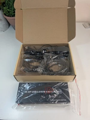 Dual Monitor HDMI Displayport KVM Switch 4X2  4K 60Hz USB DP KVM Switch 4 PCs - Image 1 of 4