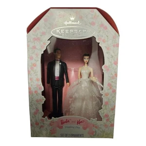 Vintage 1997 Hallmark Andenken Barbie & Ken Hochzeitstag Ornamente - Bild 1 von 4