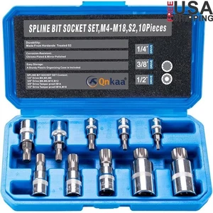 Juego de 10 brocas de enchufe de ranura Square Drive S2 acero herramientas automotrices M4 M18 nuevo - Imagen 1 de 7