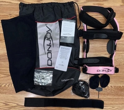 XL XXL DonJoy Defiance 左膝支撑 OA ACL PCL MCL CI 粉红色 — 第 1/4 张图片