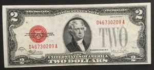 FR 1507 $2.00 Note Red Seal Series 1928 F uncirculated fresh D 46730209 A - Picture 1 of 2