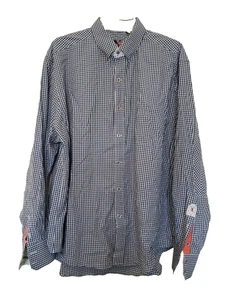 Camisa Robert Graham Abotonada Puño Abatible Azul A Cuadros Para Hombres Ajuste A Medida 3XL - Imagen 1 de 21