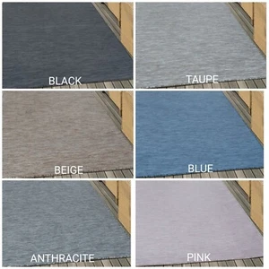 Tappeto da esterno tessuto piatto nero grigio tortora beige giardino cucina soggiorno tappeto - Foto 1 di 22