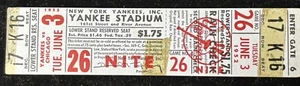1952 Ticket Mickey Mantle Bating Led off/4 Hits/Scores Winning Run From 1st⚾️ - Picture 1 of 3