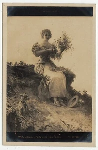 Art - Dream of Spring - E.L. Dupain - Postcard - Early 1900's - NM - Picture 1 of 2