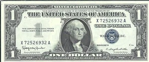 1957B $1.00 Silver Certificate, Fr #1621, UNC (48174) - Picture 1 of 1