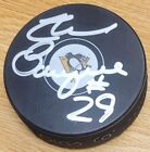 Autographed PHIL BOURQUE  PIttsburgh Penguins Hockey Puck w/Show ticket