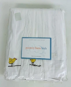 Pottery Barn Kids Chicken Chick Embroidered Percale Bed Skirt Twin Kids New - Picture 1 of 7
