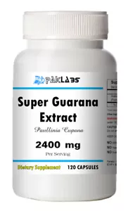 Guarana Super 2400mg High Potency Natural Caffeine 120 Capsules Fast USA SHIP - Picture 1 of 3