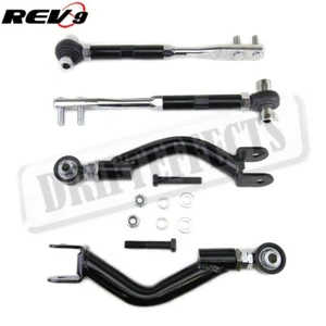 Black Adjustable Tension+Rear Upper Camber Ruca Arm Kit Set For 95-98 240sx S14 - Picture 1 of 1