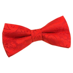 Corbata roja para hombre tejida floral cachemira preatada boda por DQT - Imagen 1 de 2